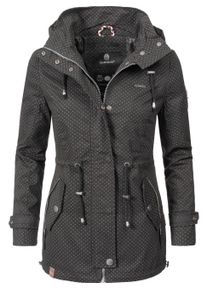 Outdoorjacke Marikoo "&Uuml;bergangsjacke Nyokoo", Damen, Gr. XL, schwarz (schwarz dots), Obermaterial: 100% Baumwolle CO. Obermaterial: Futter: 100% Polyester PES. 100% Polyester PES., Jacken Outdoorjacke