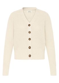 Strickjacke oxmo "Strickjacke OXFKANNA", Damen, Gr. M, beige (pumice stone), Obermaterial: 60% Baumwolle CO. 40% Polyacryl PAN., Strickjacken Strickjacke