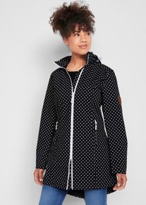 bonprix Leichte wasserabweisende Softshell-Langjacke, schwarz, Gr.42, Komfortable Softshell-Langjacke mit Stretchanteil, abnehmbarer Kapuze und Rei&szlig;verschlusstaschen, gerade geschnitten, aus Softshell