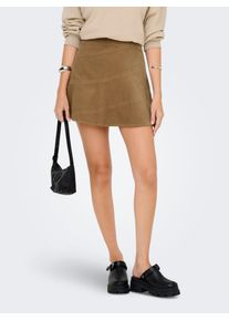 Cordrock Only "ONLMOXIE HW CORD SKATER SKIRT CC PNT", Damen, Gr. XS (34), braun (toasted coconut), Cord, Obermaterial: 100% Baumwolle, unifarben, regular fit ca. Mitte Oberschenkel, R&ouml;cke Cordrock