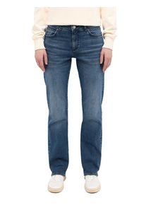 Straight-Jeans Mustang "Damen Style Crosby Relaxed Straight", Damen, Gr. 46, L&auml;nge 34, blau (782 mittelblau), Denim/Jeans, 99% Baumwolle, 1% Elasthan, unifarben, straight fit, Jeans Straight-Jeans