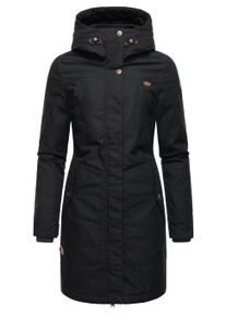 Wintermantel Ragwear "Wintermantel Jannisa", Damen, Gr. L, schwarz, Obermaterial: 65% Polyester PES. 35% Baumwolle CO. Obermaterial: Futter: 100% Polyester PES. 100% Polyester PES., M&auml;ntel Wintermantel