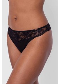 Tanga Dorina "Jemma", Damen, Gr. M, schwarz, Obermaterial: 89% Polyamid, 11% Elasthan, eng, Unterhosen Tanga, Spitze, Mesh, Keyhole-Detail, feminin