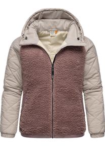 Kapuzensweatjacke Ragwear "Outdoorjacke Leeloo", Damen, Gr. XL, rosa (mauve blocked), Obermaterial: 100% Polyester PES. Futter: 100% Polyester PES., Sweatjacken Kapuzensweatjacke