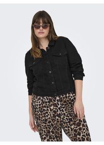 Jeansjacke Only CARMAKOMA "CARWESPA LS JACKET BLACK DNM", Damen, Gr. 54, schwarz, Denim/Jeans, Obermaterial: 79% Baumwolle, 20% Polyester, 1% Elasthan, Jacken Jeansjacke