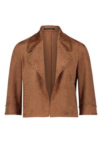 Jackenblazer Betty Barclay "Kunstleder-Jacke mit Nieten", Damen, Gr. 44, braun (classic nougat), Obermaterial: 92% Polyester PES. 8% Elasthan EL., Blazer Jackenblazer