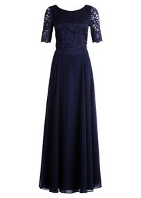 Abendkleid Vera Mont "Abendkleid mit Spitze", Damen, Gr. 36, EURO, blau (night sky), 100% Polyester PES., Kleider Abendkleid
