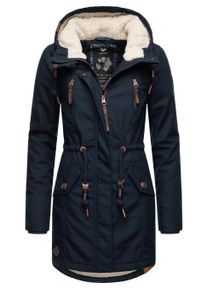 Wintermantel Ragwear "Wintermantel Elsie", Damen, Gr. 3XL, blau (navy22), Obermaterial: 65% Polyester PES. 35% Baumwolle CO. Obermaterial: Futter: 100% Polyester PES. 100% Polyester PES., M&auml;ntel Wintermantel