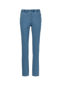 Regular-fit-Jeans GOLDNER "Edel geschm&uuml;ckte Jeansschlupfhose LOUISA", Damen, Gr. 42, N-Gr, blau (hellblau), Obermaterial: 75% Baumwolle CO. 23% Polyester PES. 2% Elasthan EL., Jeans Regular-fit-Jeans