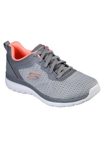 Berufsschuh Skechers "BOUNTIFUL - QUICK PATH", Damen, Gr. 42, grau, koralle, Lederimitat, Textil, Schuhe Berufsschuh, Freizeitschuh, Halbschuh, Schn&uuml;rschuh mit gepolsterter Innensohle