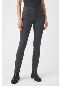 Slim-fit-Jeans WONDERJEANS "Classic", Damen, Gr. 46, L&auml;nge 32, grau (dunkelgrau used), Denim/Jeans, Obermaterial: 65% Baumwolle, 29% Polyester, 6% Elasthan, Abriebeffekte, figurbetont kn&ouml;chellang, Jeans Slim-fit-Jeans, Klassischer gerader Schnitt