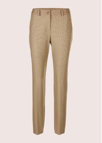 Madeleine Mode Stoffhose MADELEINE "Chinohose Mid Waist Chinohose mit B&uuml;gelfalten", Damen, Gr. 46, N-Gr, schwarz (caramel, schwarz), Obermaterial: 63% Polyester PES. 34% Viskose CV. 3% Elasthan EL., Hosen Stoffhose