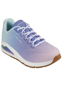 Sneaker Skechers "UNO 2 OMBRE AWAY", Damen, Gr. 41, blau (blau kombiniert), Lederimitat, mehrfarbig, Schuhe Sneaker, Freizeitschuh, Halbschuh, Schn&uuml;rschuh in leuchtender Farbkombi, Topseller