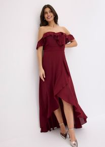 bonprix Carmen-Kleid mit Volants, rot, Gr.42, Modern und feminin: Abendkleid mit verstellbaren Tr&auml;gern und Carmen-Ausschnitt sowie Volants