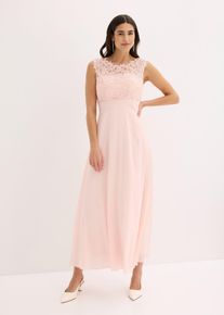 bonprix Maxikleid mit Spitze, rosa, Gr.38, Elegantes Abendkleid mit Spitze im Oberteil und einem R&uuml;cken-Cut-Out