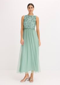 bonprix Maxikleid mit Paillettenstickerei, gr&uuml;n, Gr.46, Elegantes Kleid mit hochwertigen Perlen und Pailletten bestickt