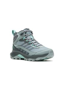 Wanderschuh Merrell "SPEED STRIKE 2 MID GORE-TEX", Damen, Gr. 42, grau (monument), Synthetik, Textil, Schuhe Wanderschuh, wasserdicht dank Gore-Tex Membrane