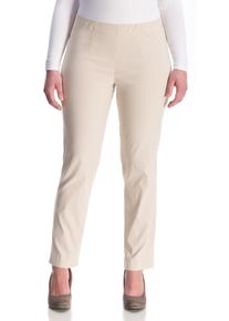 Schlupfhose KjBRAND "SUSIE Bengaline", Damen, Gr. 46, N-Gr, beige, Web, Obermaterial: 80% Viskose, 17% Polyamid, 3% Elasthan, gerade lang, Hosen Schlupfhose, Sommerhose mit Schlupfbund