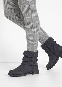 bonprix Boots mit Strickeinsatz, grau, Gr.41, L&auml;ssiger Boot mit Strickdetails