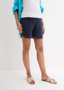 bonprix Umstandsshorts aus reinem Baumwoll-Musselin, blau, Gr.40, Leichte Baumwollshorts f&uuml;r die Schwangerschaft, 100% Baumwolle