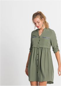 bonprix Kurzes Hemdblusenkleid, gr&uuml;n, Gr.36, Stylisches Langarm-Kleid im angesagten Hemdblusen-Stil, aus Viskose