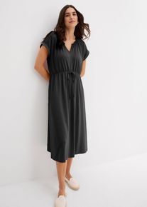 bonprix Jersey Kleid aus flie&szlig;endem Viskose-Mix, schwarz, Gr.36/38 (S), ausgestellt und bequem geschnitten, aus Viskose