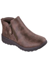 Stiefelette Skechers "LOVELY VIBE-FALL IN BLOOM", Damen, Gr. 35, dunkelbraun, Lederimitat, used, Schuhe Stiefelette, Winterboots mit Air-Cooled Memory Foam Komfort-Innensohle