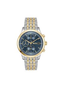 Chronograph BOSS "STRATUS", silberfarben, goldfarben, Armbanduhren, Herren, Chronograph, Quarzuhr, Armbanduhr, Herrenuhr, Edelstahlarmband, analog, Tag