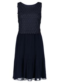 Cocktailkleid Vera Mont "Cocktailkleid mit Plissee", Damen, Gr. 44, EURO, blau (night sky), 100% Polyester PES., Kleider Cocktailkleid