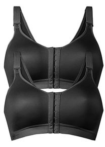 Sport-BH Anita "Sport BH mit Vorderverschluss Frontline Open", Damen, Gr. 95, Cup B, schwarz (schwarz schwarz), Stoff, Obermaterial: 40% Polyamid PA. 25% Polyester PES. 20% Elasthan EL. 15% Baumwolle CO., BHs Sport-BH