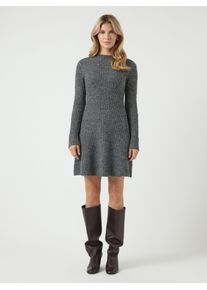 Strickkleid Y.A.S "YASDOLLY LS KNIT DRESS S. NOOS", Damen, Gr. S, N-Gr, grau (medium grau melange), Strick, Obermaterial: 53% Polyester, 21% Polyacryl, 10% Wolle, 10% Nylon, 6% Elasthan, unifarben, regular fit knielang, Kleider Strickkleid