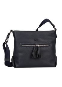 Umh&auml;ngetasche Gabor "Anthina", Damen, Gr. B/H/T: 28cm x 23cm x 9cm, blau, Polyurethan, clean, gepflegt, gepr&auml;gtes Muster, unifarben, Taschen Umh&auml;ngetasche, aus weich genarbtem Lederimitat mit dekorativem Quastendetail