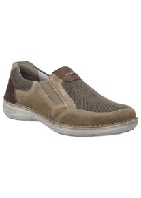 Slipper Josef Seibel "New Anvers 78", Herren, Gr. 42, beige (sand, braun), Leder, Textil, Schuhe Slipper, Schlupfschuh, Freizeitschuh, Sneaker mit Gummizug