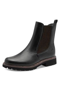 Chelseaboots Tamaris, Damen, Gr. 36, schwarz, Elastischer Einsatz, Lederimitat, unifarben, Schuhe Chelseaboots, Businessschuh, Schlupfschuh, Stiefelette mit Stretcheins&auml;tzen