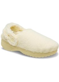 Clog Crocs "Classic Unfurgettable Clog", Damen, Gr. 42, vanille, Croslite&trade;, Textil, Fellimitat, Schuhe Clog, Hausschuh, Freizeitschuh mit schwenkbarem Fersenriemen