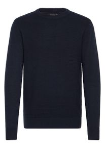 Strickfleece-Pullover INDICODE "Strickpullover IDRicardo", Herren, Gr. M, blau (navy), Obermaterial: 100% Baumwolle CO., Pullover Strickfleece-Pullover