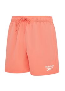 Badeshorts Reebok "Yale", Herren, Gr. M, N-Gr, orange (sunset coral), Microfaser, Polyester, clean, unifarben, Badehosen Badeshorts, mit Kordelzug und elastischem Bund, mit Logo, basic