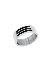 Fingerring Amor Gr. 64, edelstahlfarben, schwarz, Fingerringe, Damen, 64, Edelstahl, 8mm, Fingerring