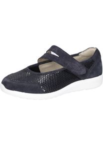 Waldl&auml;ufer Riemchenballerina WALDL&Auml;UFER "M-IRA Soft", Herren, Gr. 8 (42), dunkelblau, Textil, Veloursleder, unifarben, Basic, Schuhe Riemchenballerina, Slipper, Komfortschuh, Orthotritt-Funktion, Spezialweite M