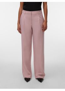 V&eacute;ro Moda Anzughose VERO MODA "VMCASSIDY MW WIDE PANT NOOS", Damen, Gr. 40, L&auml;nge 30, bleached mauve detail:melange, Web, Obermaterial: 95% Polyester, 5% Elasthan, meliert, lang, Hosen Anzughose, Materialmix