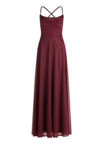 Abendkleid Vera Mont "Abendkleid mit Wasserfallausschnitt", Damen, Gr. 30, EURO, rot (rot, grau), Obermaterial: 100% Polyester PES., Kleider Abendkleid