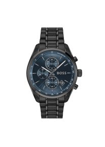 Quarzuhr BOSS "GRAND PRIX 44", schwarz, dunkelblau, Armbanduhren, Herren, Quarzuhr, Quarzuhr, Armbanduhr, Herrenuhr, Edelstahlarmband, analog, Tag