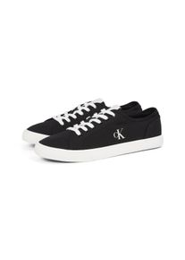 Sneaker Calvin Klein Jeans "ESS VULC LOW MG CANVAS", Herren, Gr. 40, schwarz, wei&szlig;, Baumwolle, unifarben mit Farbeinsatz, Schuhe Sneaker, Schn&uuml;rschuh, Halbschuh, Freizeitschuh in klassischer Optik
