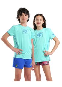 T-Shirt arena "UNISEX JR arena S/S SWIM SHIRT", Jungen, Gr. 152 (146), water, Obermaterial: 90% Polyester, 10% Elasthan, Shirts T-Shirt