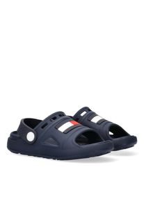 Badesandale Tommy Hilfiger, M&auml;dchen, Gr. 25, blau, Gummi, Synthetik, Schuhe Badesandale, Badeschuh, Clog mit schwenkarem Riemchen