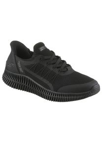 Sneaker Skechers "BOBS GEO LITE-FIXED EDGE", Herren, Gr. 46, schwarz, Lederimitat, Textil, unifarben, Schuhe Sneaker, Freizeitschuh, Trainingsschuh mit Slip-ins