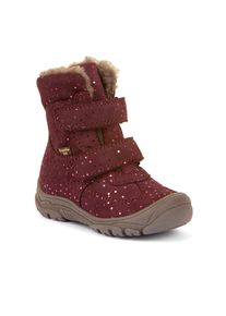 Winterstiefel froddo "LINZ WOOL TEX HIGH", M&auml;dchen, Gr. 27, bordeaux, glitzer, Veloursleder, Glitzermuster, Schuhe Winterstiefel, Klettstiefel, Snowboots mit Wollfutter