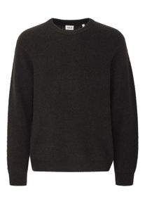 !Solid Strickfleece-Pullover SOLID "Strickpullover SDMack", Herren, Gr. XXL, schwarz (true schwarz), Obermaterial: 58% Polyacryl PAN. 26% Wolle WO. 13% Polyamid PA. 3% Elasthan EL., Pullover Strickfleece-Pullover