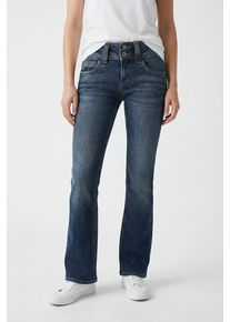 Slim-fit-Jeans Pepe Jeans "ICONIC GEN", Damen, Gr. 28, L&auml;nge 32, blau used, Denim/Jeans, Obermaterial: 99% Baumwolle, 1% Elasthan, slim fit lang, Jeans Slim-fit-Jeans, Mid Waist