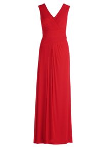 Abendkleid Vera Mont "Abendkleid mit V-Ausschnitt", Damen, Gr. 38, EURO, rot (rot rose), Obermaterial: 92% Polyamid PA. 8% Elasthan EL., Kleider Abendkleid